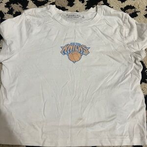 White New York Knick’s Abercrombie & fitch soft collection baby tee